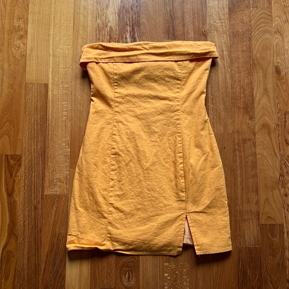 Orange Strapless Dress
